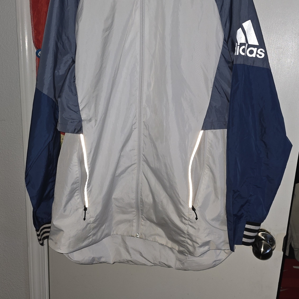 Adidas Men's Blue and Gray Jacket